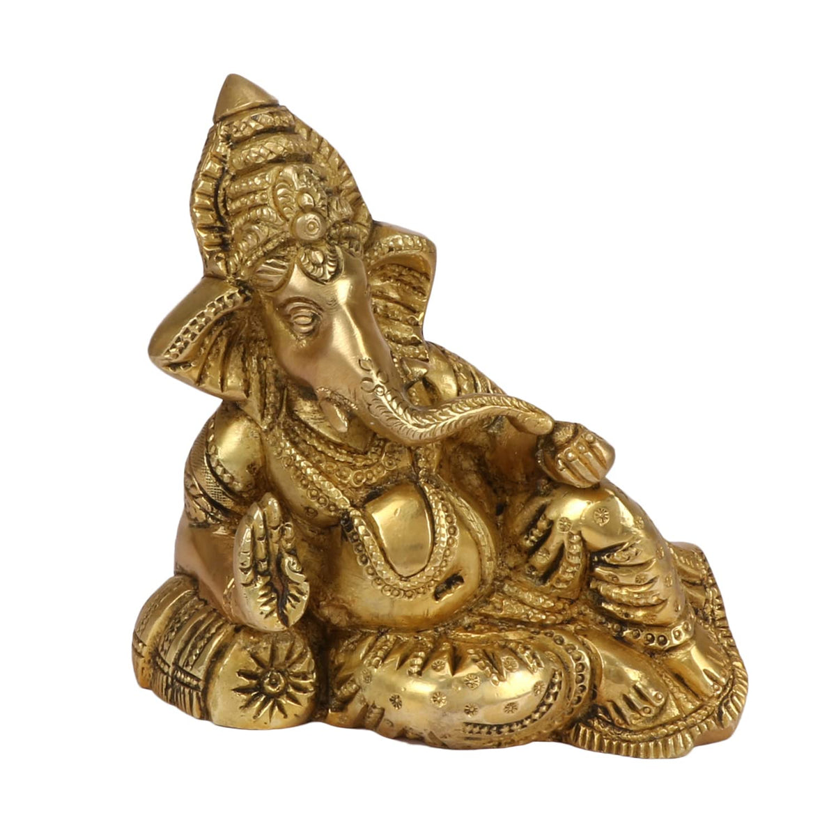 ARTVARKO Brass Ganesha Resting Blessing Position | Ganesha | Ganapati | Vigneshwara | Ganpati Idol Murti 5
