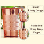 INDIAN ART VILLA Copper Glass Tumbler, Drinkware, 275 ML Each, Set of 2