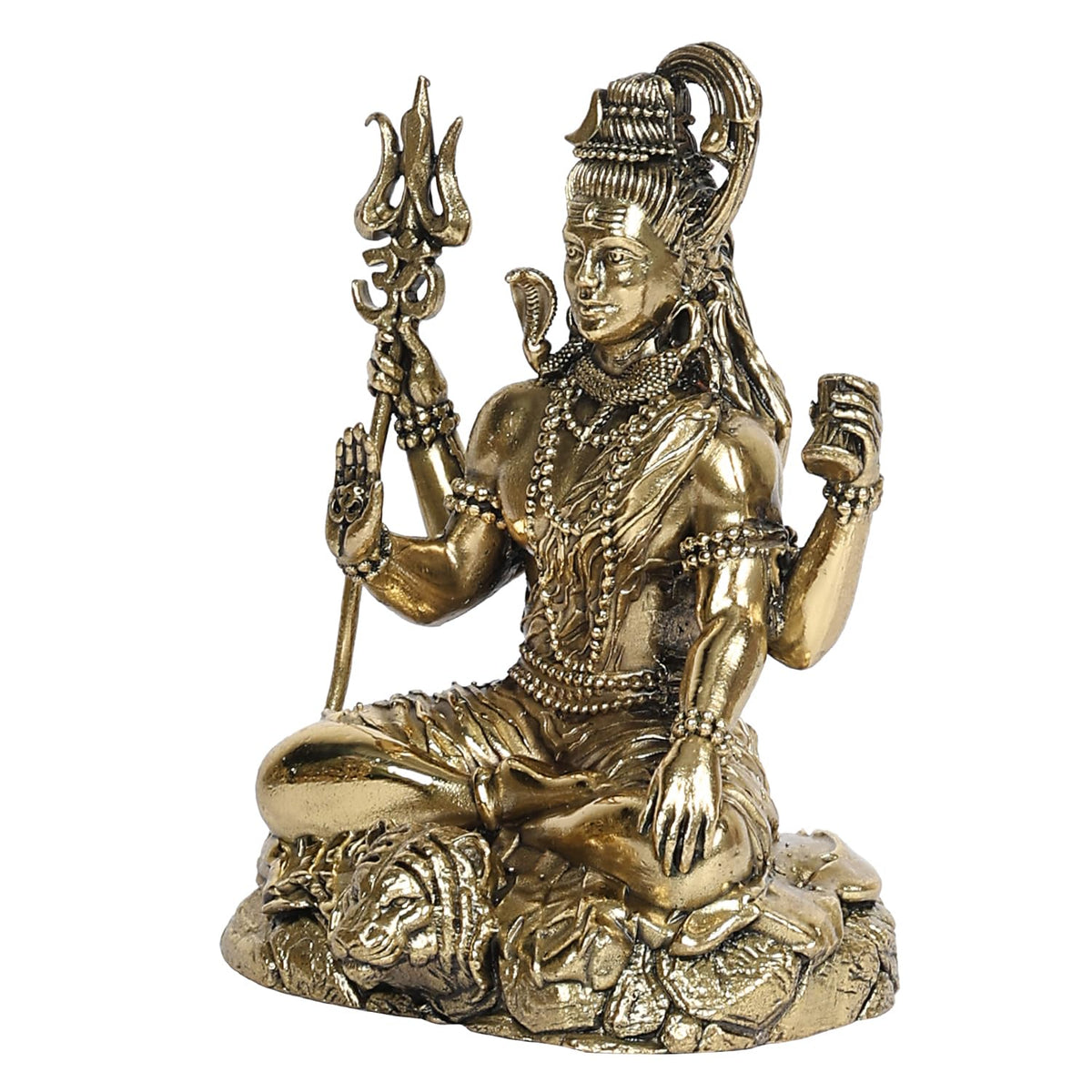 ARTVARKO Brass Lord Shiva Statue God Bholenath Shiv Shankar Idol Showpiece for Pooja Home Office Temple Decor Gift 4 Inch