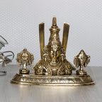 ARTVARKO Brass Tirupati Balaji Venkateshwara Face Bust Idol Vishnu Chakra Namah Shankh Statue Murti Lord Srinivasa Pooja Vastu Religious Idol for Home Office Temple 5.5 Inch