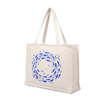 Ecotribe Heavy Duty Canvas Cotton Tote Bag, 35x45 cm, Large Capacity Shoulder Handbag for Office and Travel (blue)