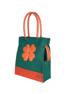 Foonty Exclusive Sunflower Daily Use Jute Lunch Bag(Green,FFFWB6015B)