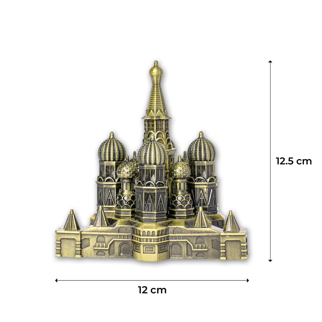 St. Basil’s Cathedral Kremlin Red Square Moscow Replica Showpiece | Antique Finish Russian Architecture Model | Collectible Souvenir & Home Decor Gift