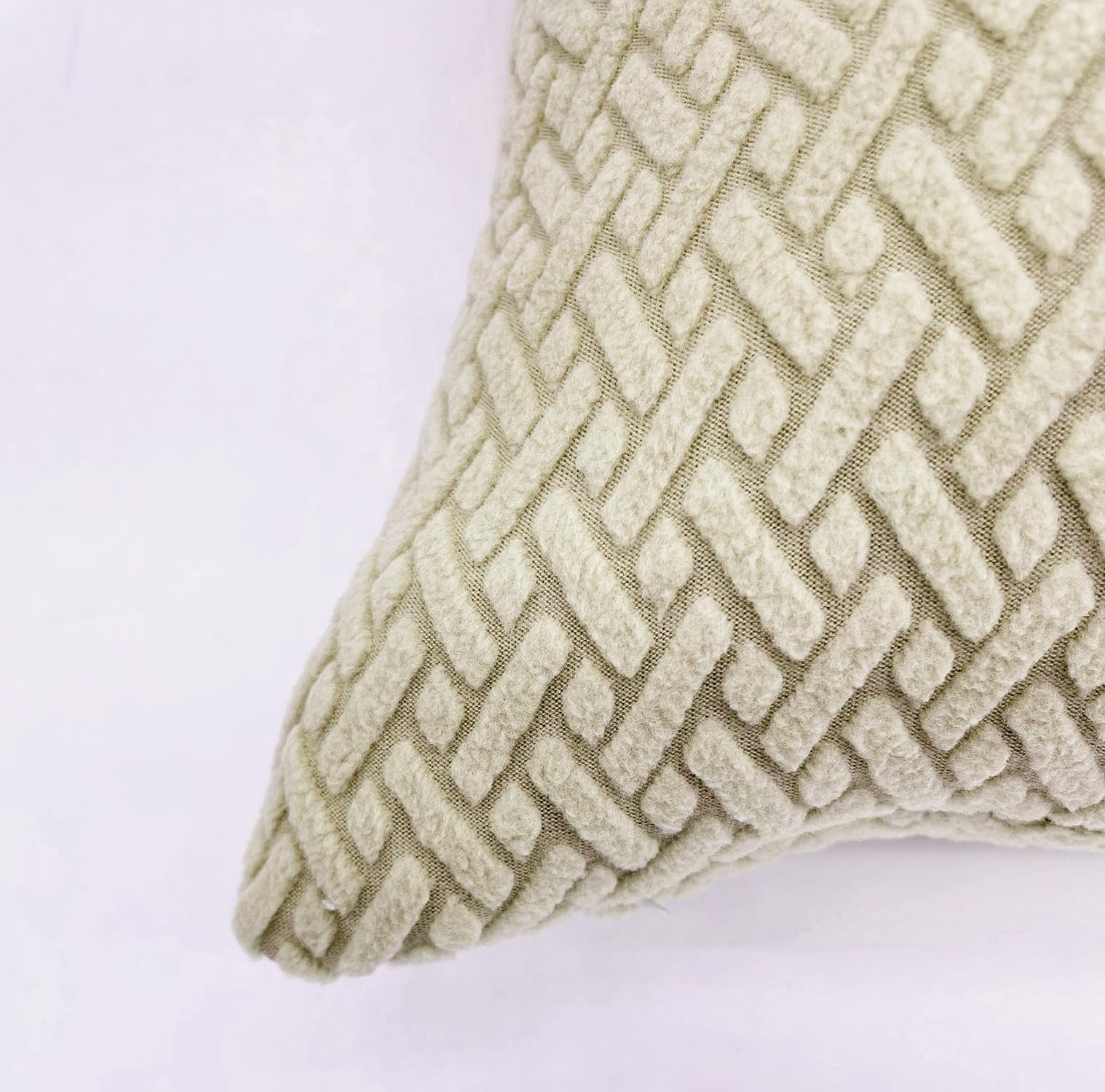 House of Quirk Polar Fleece Fabric Cushion Cover with Zipper Pack of 2 (Cream, 45 x 45 cm)
