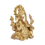ARTVARKO Brass Sitting Ganesha Ganpati Idol for Gift Ganesh Big Size Murti Home Décor Shop Entrance Height 8 Inches