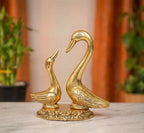 KridayKraft Love Birds Swanset Pair of Kissing Duck Metal Statue,Love for Romantic Gift to Boyfriend,Girlfriend,Decor Your Home,Office,Showcase,Animal Showpiece Figurines.