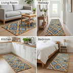 ATRANGI STUDIO Rectangle Jute Rug | Handwoven Braided Design Mat | Rectangular Floor Rug for Living Room, Bedroom, Reading Corner | Boho Home Decor | 20x55 inch, Natural
