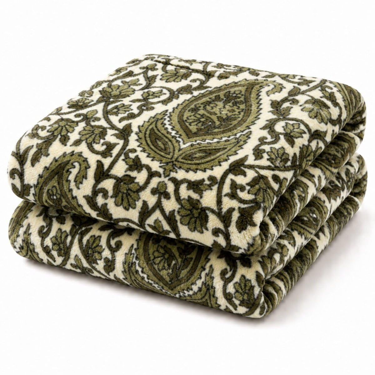 Rubru Leo Flannel AC Blanket | Ultra-Soft Lightweight Blanket for Year-Round Use | Warm, Cozy and Machine Washable, Royal Paisely, Double Kafalo