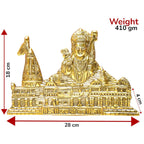 KridayKraft Metal Shree Ram Mandir Architectural Model Prabu Shri Ram Bhumi Ayodhya Showpiece for Home Decor, Office | Metal Showpiece