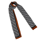 MORU Kyoto Urban Women's Monochrome Maze Scarf | Geometric Printed Stole & Soft Fashion Wrap | Lightweight Elegant Scarf