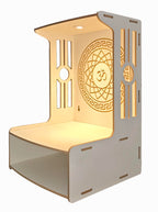 Alpine Willow Wooden Wall Mounted Pooja Mandir with LED Spotlight | Engineered Wood Temple for Home | Frosty White Finish | DIY Assembly | (H-18, W-12, D-12 inch)