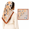 ESTA Satin silk-feel Head Scarf for Women Stylish Bandanas for Women Head Neck Stole Wrap flower Polka Print Square Bandana Gift (27.5x27.5inch)