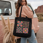 Kaigan Black Premium Tote Bag Printed Designed Canvas Tote Bags For Women, Ecofriendly Cotton Canvas Bag for Girls Tote bag For Shopping, College, Travel, Handbag For Unisex