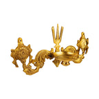 Artvarko Brass Shankh Chakra Namah Tilak Oil Diya Lamp wall Hanging Tirupati Balaji Padmanabha Swami Lord Vishnu Puja Vastu Home Decor