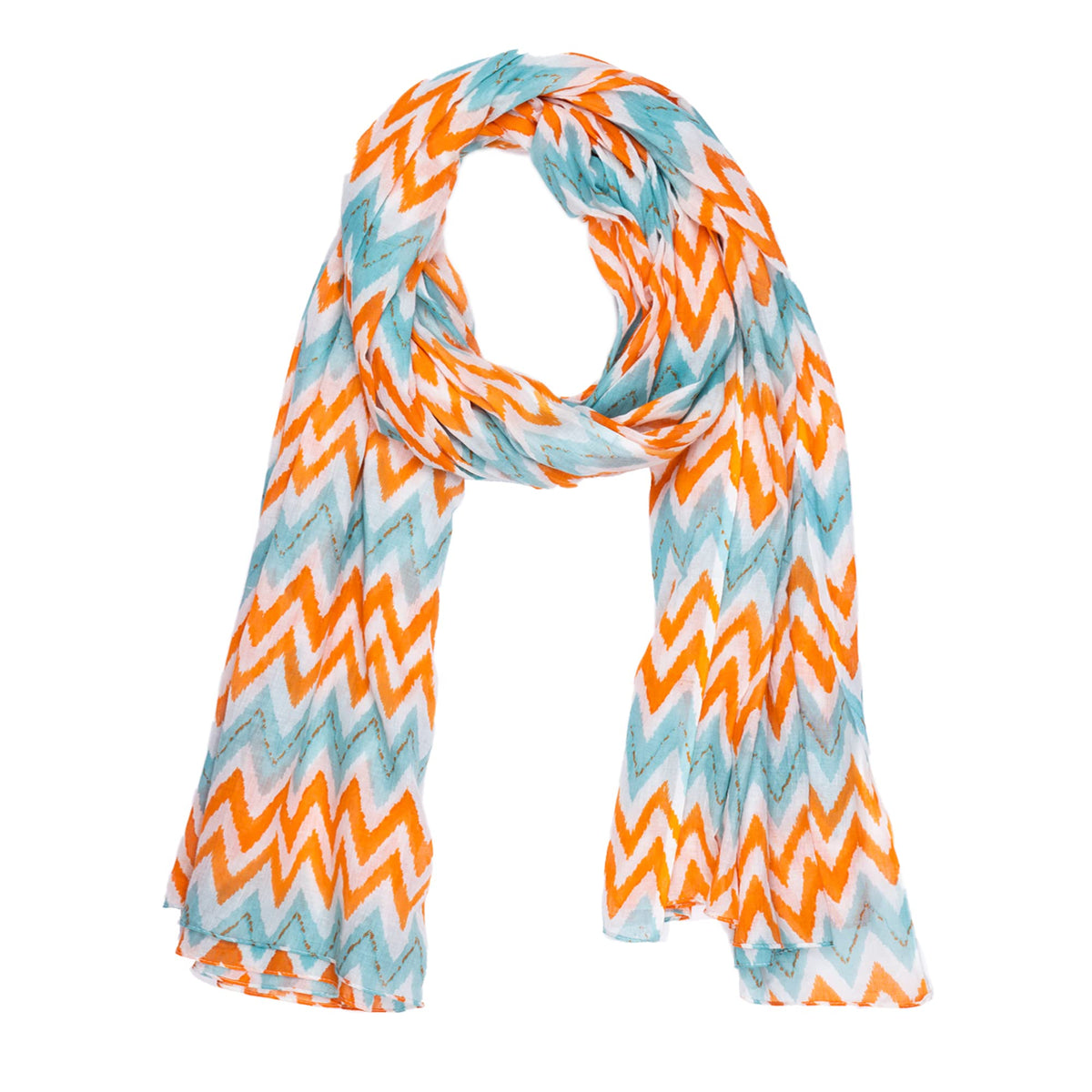 AQVA Printed Cotton Scarf for Women Stylish (Victory Pistachio Orange) | Head and Face Cover Scarf for Girls with 100% Cotton | Soft & Lightweight Scarves/Stoles for all Weather (72 x 43 in)