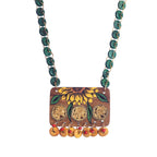 AAKRITI ART CREATIONS Indigo Wanderer Handcrafted Ethnic Necklace for Women | Boho Beaded Pendant | Boho Pendant Necklace for Women | Handmade Jewellery Gift