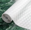 Dribble (45cm X 500cm) Eva Shelf Liner Mat Roll, Non Slip Drawer & Cabinet Liner for Kitchen, Waterproof Oilproof Washable Fridge Mat, Anti Skid Cupboard Wardrobe Multipurpose Mat (White) Kafalo