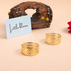 Little Blooms 12-pcs Metal Tea Light Holder - Golden Round Decorative Diya Stand | Tealight Candle Holders for Home Decor | Elegant Tealight Holder for Festivals & Special Occasions