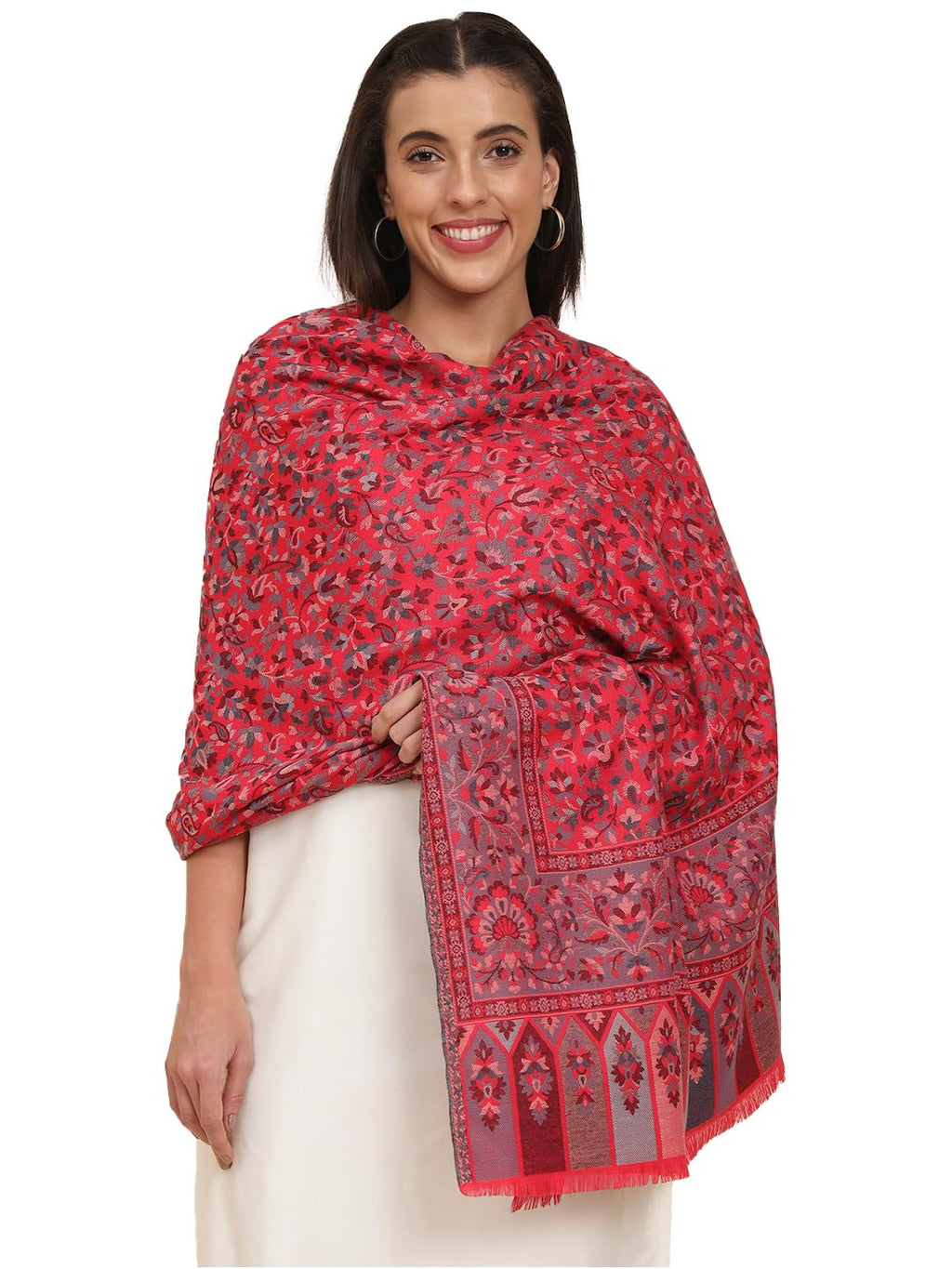 Pashmoda Women Dastaan Woven Design Jamawar Shawl (Size 101X203 CM)