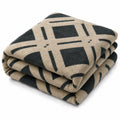 Rubru Leo Flannel AC Blanket | Ultra-Soft Lightweight Blanket for Year-Round Use | Warm, Cozy and Machine Washable, Modern Grid, Double Kafalo