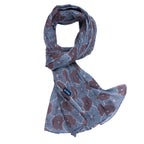 AQVA Printed Cotton Scarf for Women Stylish (Baghiya pewter Lilac) | Head and Face Cover Scarf for Girls with 100% Cotton | Soft & Lightweight Scarves/Stoles for all Weather (72 x 43 in)