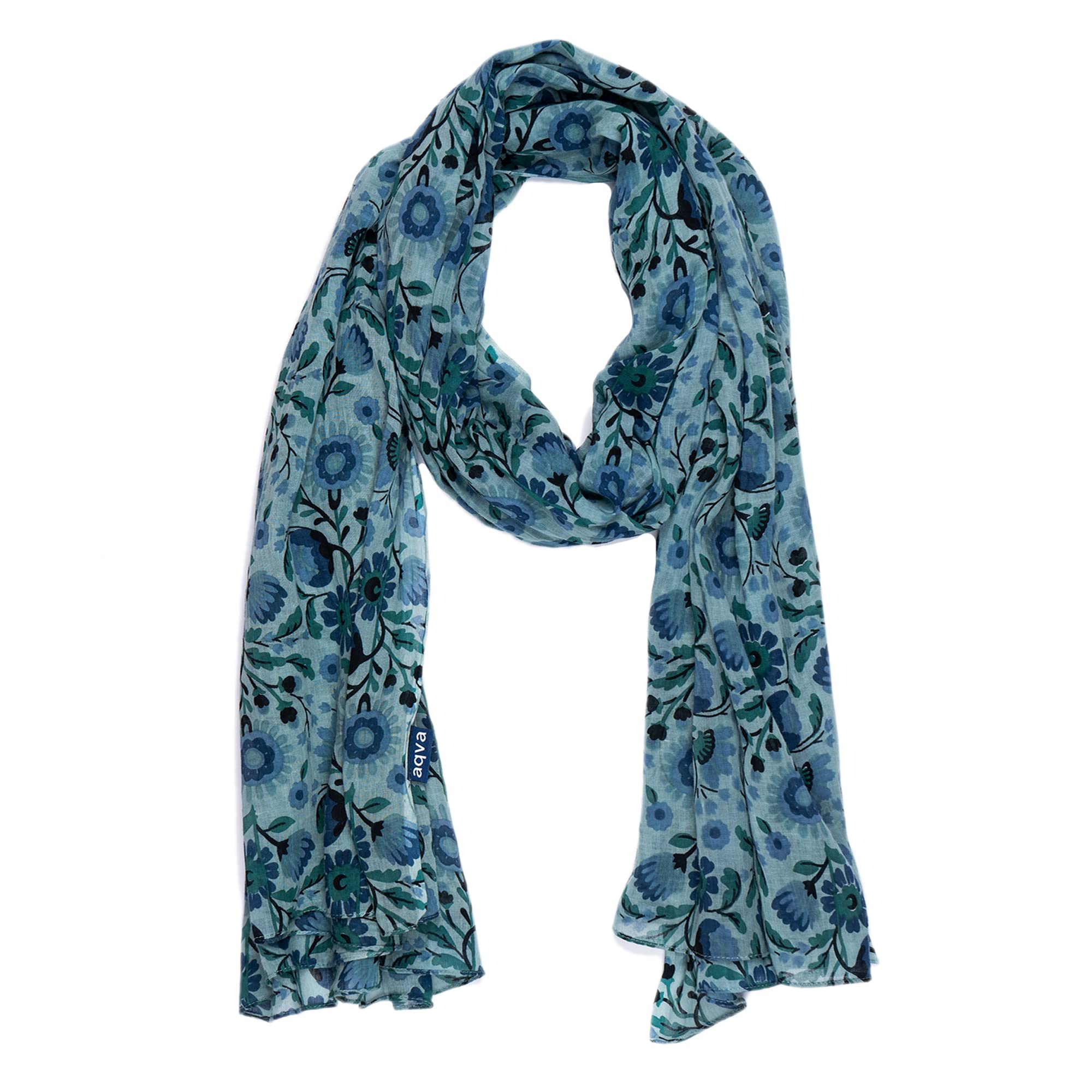 AQVA Printed Cotton Scarf for Women Stylish (Jannat Pewter) | Head and Face Cover Scarf for Girls with 100% Cotton | Soft & Lightweight Scarves/Stoles for all Weather (72 x 43 in)