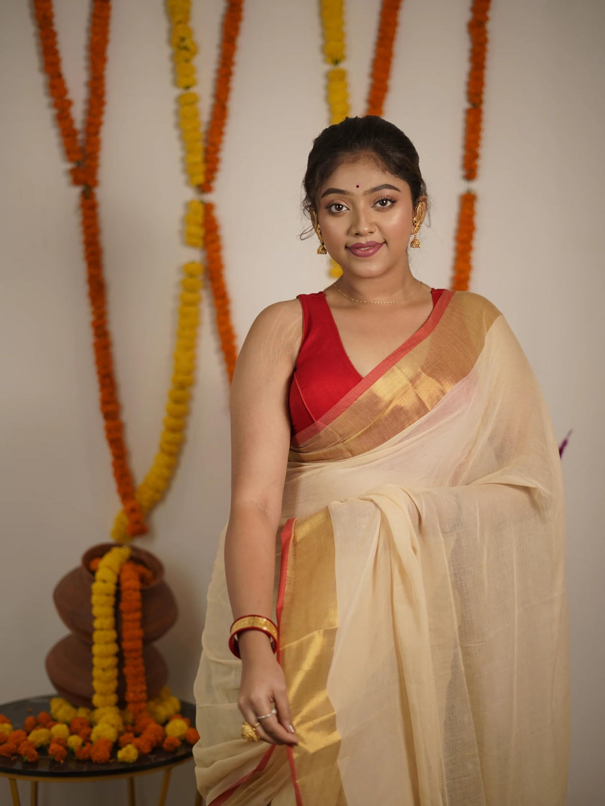 SARADA HANDLOOM Mul Cotton Designer Saree for Women (SSH-72)