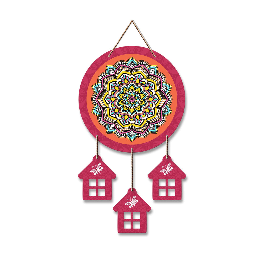 Artvibes Mandala Pattern Decorative Wall Art MDF Wooden Wall Hanger for Home | Living Room | Office | Wall Art Painting For Hall | Graphic Artwork | Aesthetic Wooden Decor | Ideal Gifts (WH_7214N)