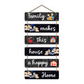 Artvibes Family Makes This House Happy Decorative Wall Art MDF Wooden Wall Hanger for Living Room | Wall Art For Hall | Family Quotes Wall Hanging | Wall Poster | Art Print (WH_3277N) | Gift Items