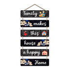 Artvibes Family Makes This House Happy Decorative Wall Art MDF Wooden Wall Hanger for Living Room | Wall Art For Hall | Family Quotes Wall Hanging | Wall Poster | Art Print (WH_3277N) | Gift Items