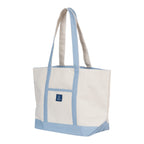 AQVA 24oz Premium Cotton Eco friendly Canvas Tote Bag, Multipurpose Handbag/Shoulder Bag For Shopping, Travel, Grocery, Work, Beach, Office, College (Sky Blue)