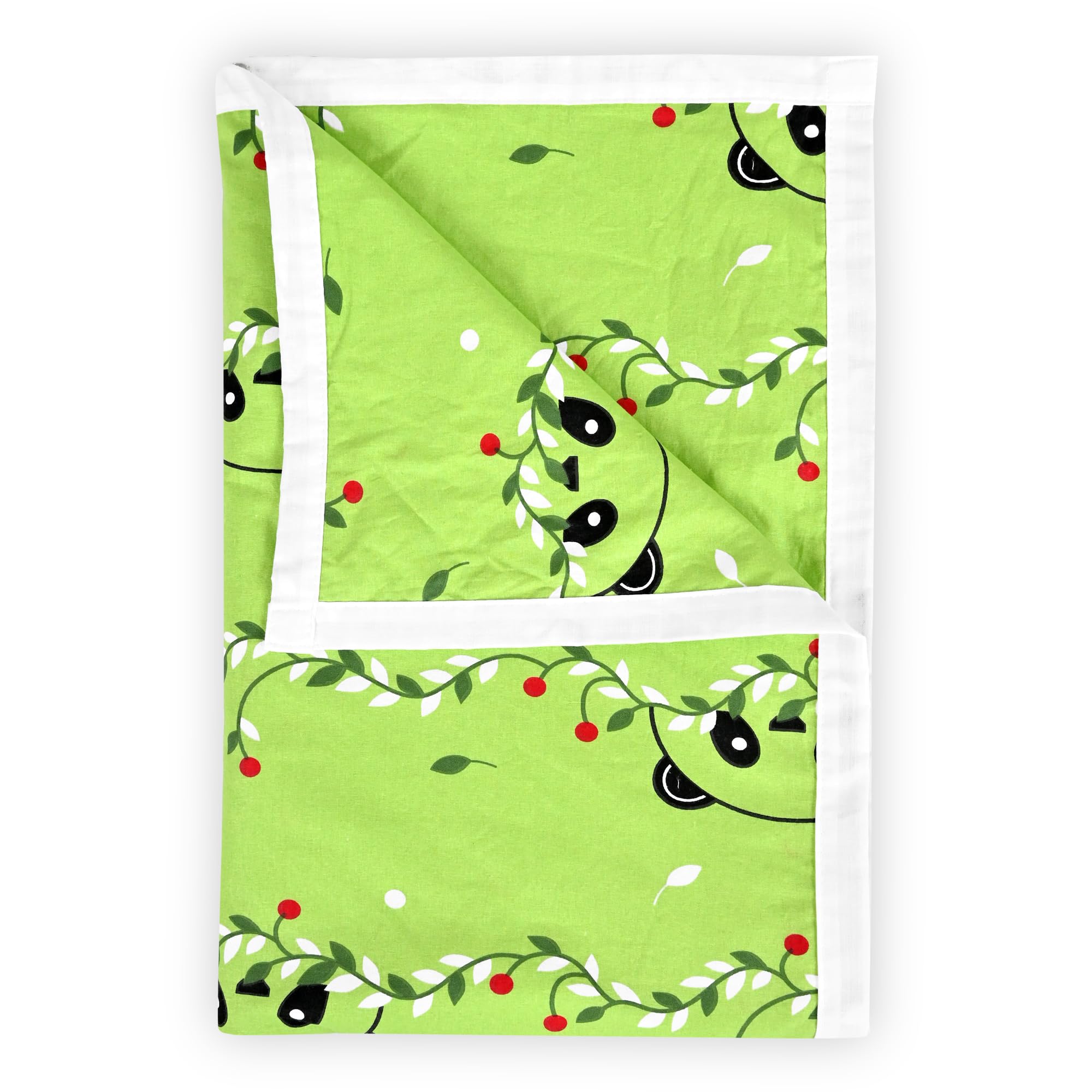 Divine Casa Pure Cotton Printed Single Dohar | 120 GSM | Soft & Lightweight Throw Blanket | Cozy & Breathable Bedding | All-Season Comfort | 210 x 140 CM, Ice Green Kafalo