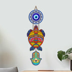Artvibes Sea Turtle Evil Eye Wall Art for Home Entrance | Protective Nazar Battu MDF Hanging Decor | Vastu Decorative Accent for Living Room | Office | Bedroom & Balcony | Housewarming Gift (WH_8540N)