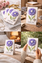 SORCISH Handmade Flower Candle Greeting Card – Luxury Floral Candle Card with Match Holder | Unique Gift for Birthday, Anniversary, Wedding Return Gifts & Special Occasions