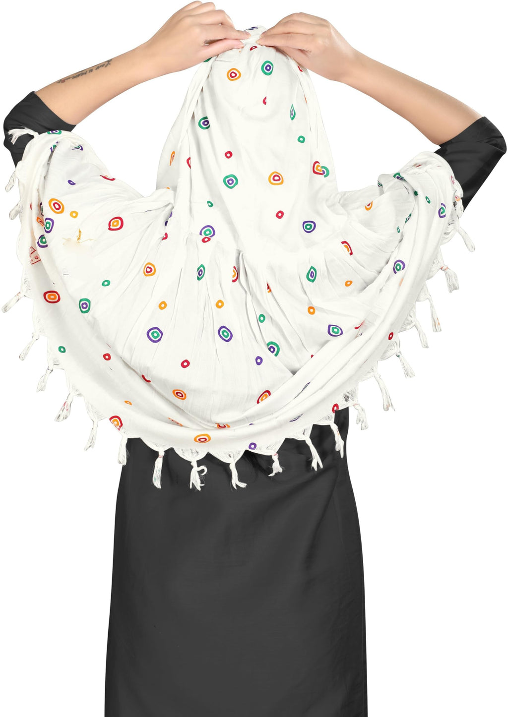 VASTTRAM Women's Pure Cotton Long Scarves Scarf Cum Mask usable for Driver Anti Pollution Full Face Cover With UV Sun Rays Protection
