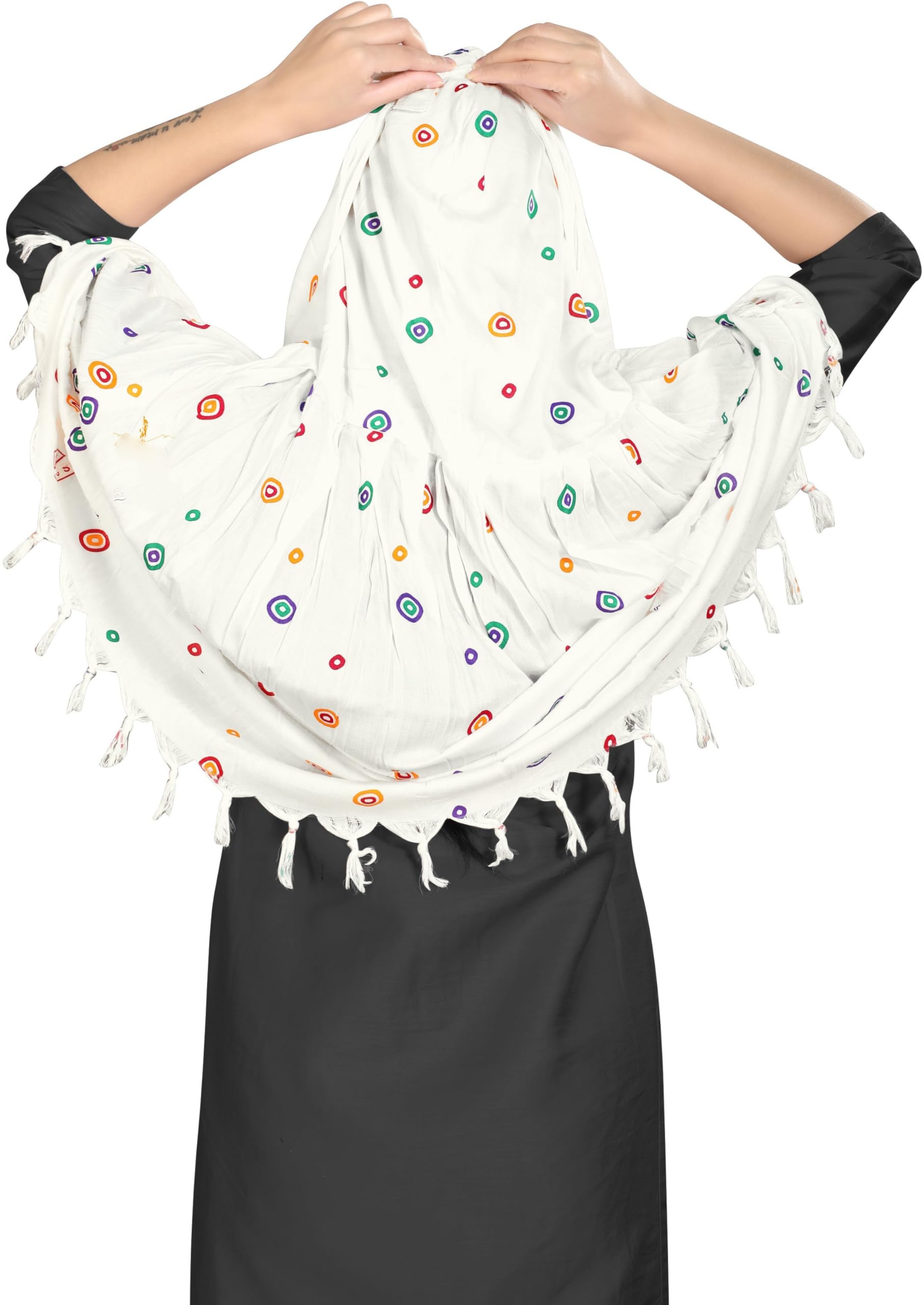 VASTTRAM Women's Pure Cotton Long Scarves Scarf Cum Mask usable for Driver Anti Pollution Full Face Cover With UV Sun Rays Protection