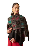 Pashmoda Women Floral Geometry Kaani Wool Blend Stole (Size : 28x80in, 71X203cm) AVST09