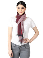 Flyer Women's stole/scarf Colour- Maroon Red & White stylish 100% soft viscose ethnic scarves pack of 1 ST-12