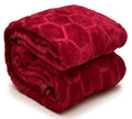 HEMAKAS CLOTHINGS Mink Floral Embossed Super Soft AC Bed Velvet for Winter Blanket (Maroon, Double) Kafalo
