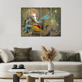 VIBECRAFTS 4 Pieces Beautiful Shree Ganesh Canvas Wall Painting Fitted With Wooden Frame For Home | Office | Living Room | Gift(PTVC4Pcs1_13527)