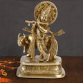 ARTVARKO Brass Krishna Murti with Cow Krishna Statue for Home Mandir Poojan Krishan Ji Murti Decorative Showpiece Good Luck & Happiness Statue Idol Home Decor 6.5 Inches