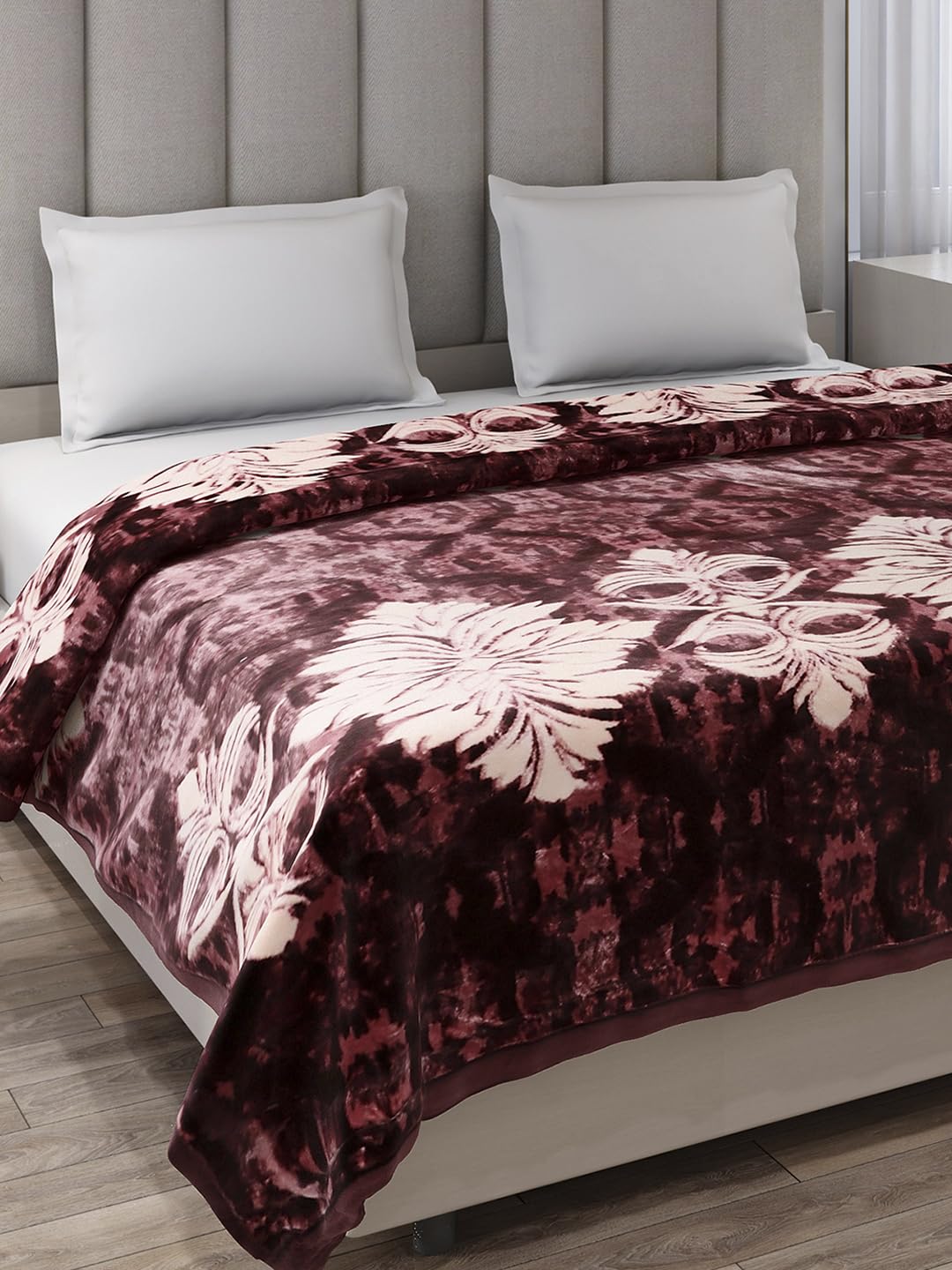 Monte Carlo Double Bed Heavy Winter Blanket (160 X 220) Roman 1 Ply Box Pack 550 GSM | 3 KG, (240x220 CM), Rust Kafalo