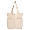 NECAVU Canvas Tote Bag for Women | Aesthetic Canvas College Bag for Girls with Inner & Outer Pockets | Cotton Utility Women Handbags for Shopping, Travel & Daily Use | (Natural, Off-White)
