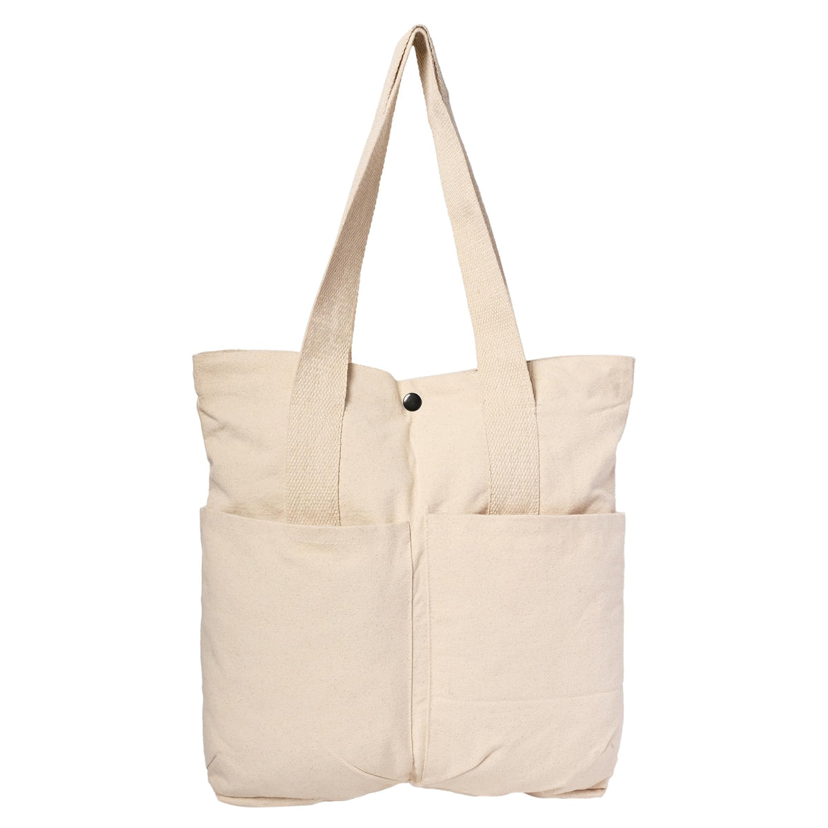 NECAVU Canvas Tote Bag for Women | Aesthetic Canvas College Bag for Girls with Inner & Outer Pockets | Cotton Utility Women Handbags for Shopping, Travel & Daily Use | (Natural, Off-White)