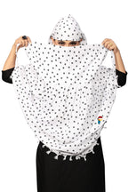 PRACHARAN Cotton Innovative Stylish 1 Black Dot Printed Pattern Fancy Scarf With Sun Protection Cover Face Cotton Driving Scarf for Women's and Girls