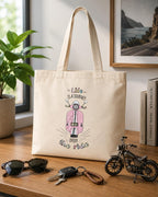 CANVAS COTTON TOTE BAG LIFE IS JOURNEY