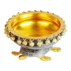 ARTVARKO Brass Urli Ethnic Traditional Tortoise Urli Decorative Vastu Fengshui Bowl for Flowers - Handcrafted Round Floating Floral Candles 9 Inch