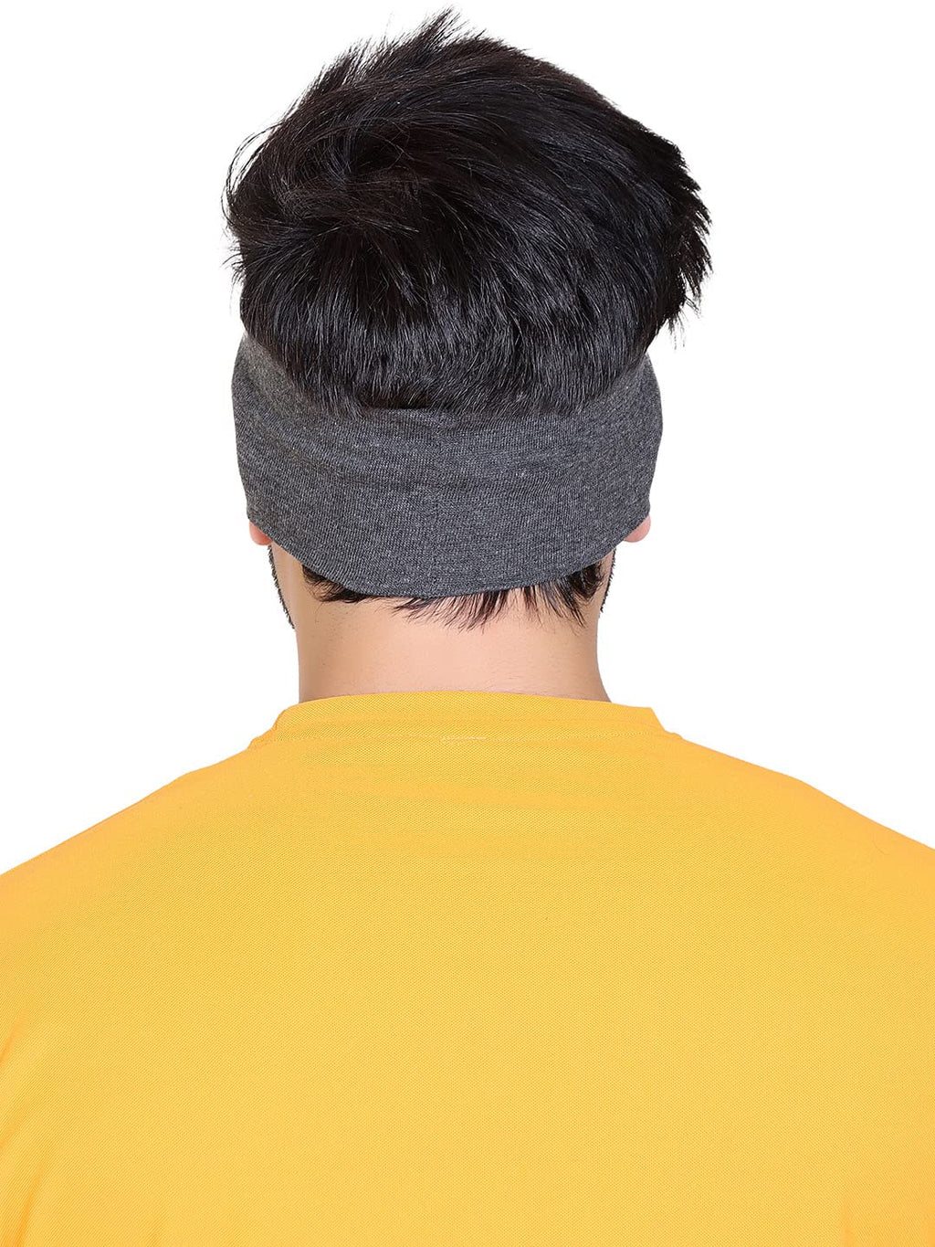 Gajraj Wide, Moisture Wicking and Non-Slip Exercise Workout Cotton Headband for Men and Women (Coal Grey)