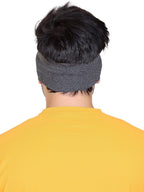 Gajraj Wide, Moisture Wicking and Non-Slip Exercise Workout Cotton Headband for Men and Women (Coal Grey)