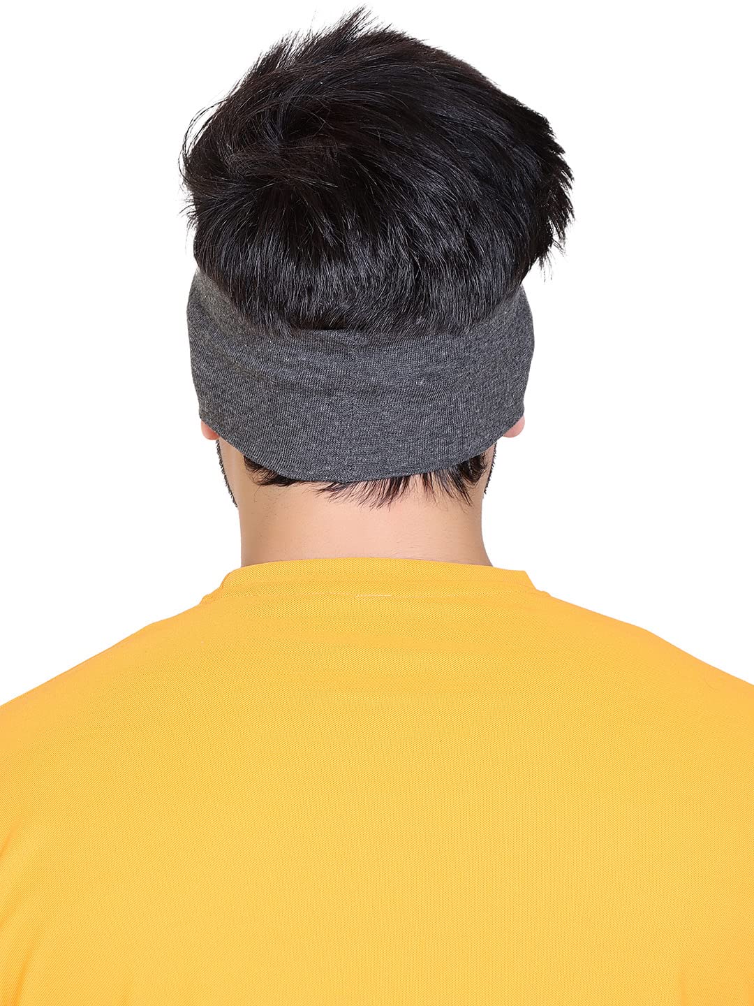 Gajraj Wide, Moisture Wicking and Non-Slip Exercise Workout Cotton Headband for Men and Women (Coal Grey)